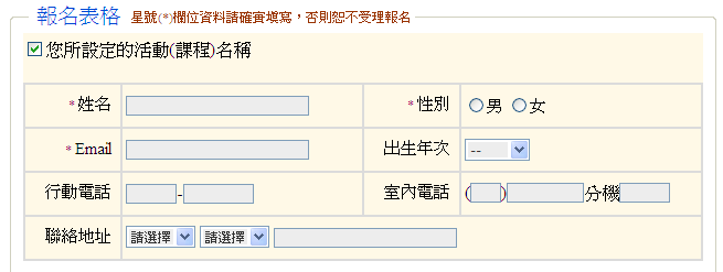 default table I