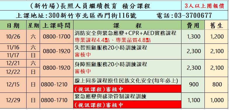 【新竹場+視訊課程】