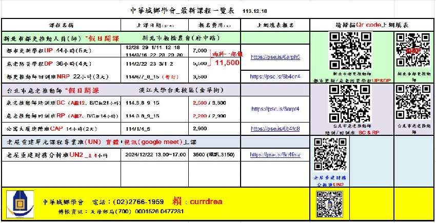 台北市危老推動師培訓