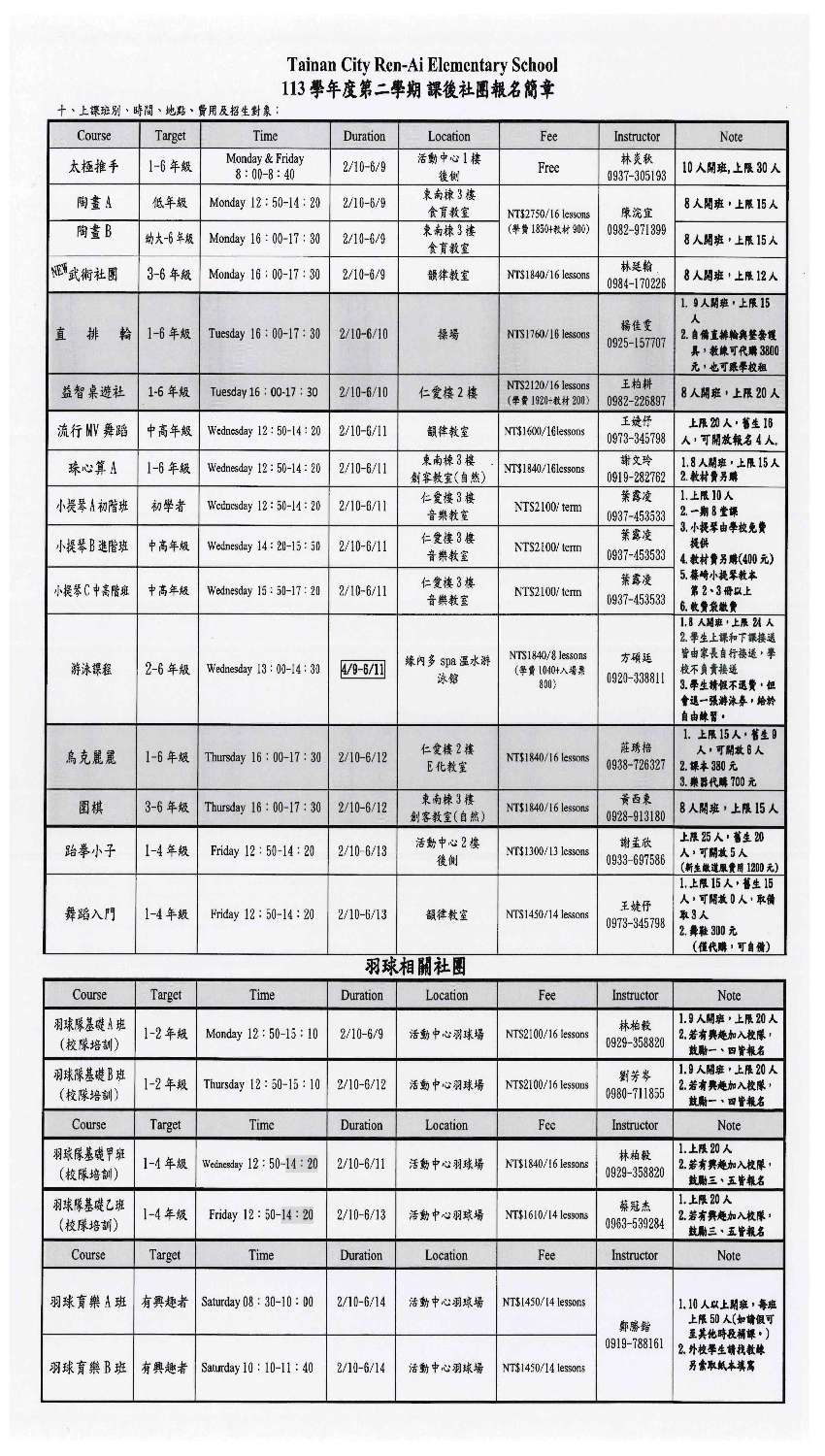 113學年度第二學期